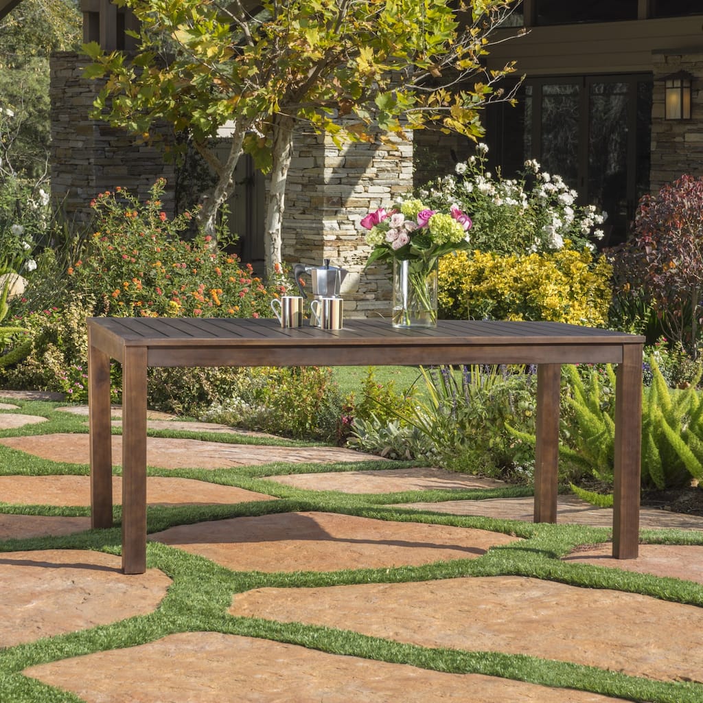 Manila Outdoor Acacia Wood Dining Table by Christopher Knight Home - 69"W x 35"D x 29.5"H