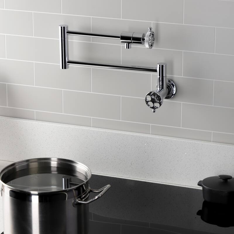 Wendell Two-Handle 1-Hole Wall Mount Pot Filler Faucet