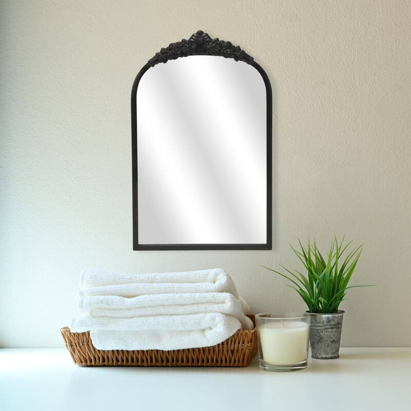 Victorian Framed Rectangular Wall Mirror - 15.75" - Black
