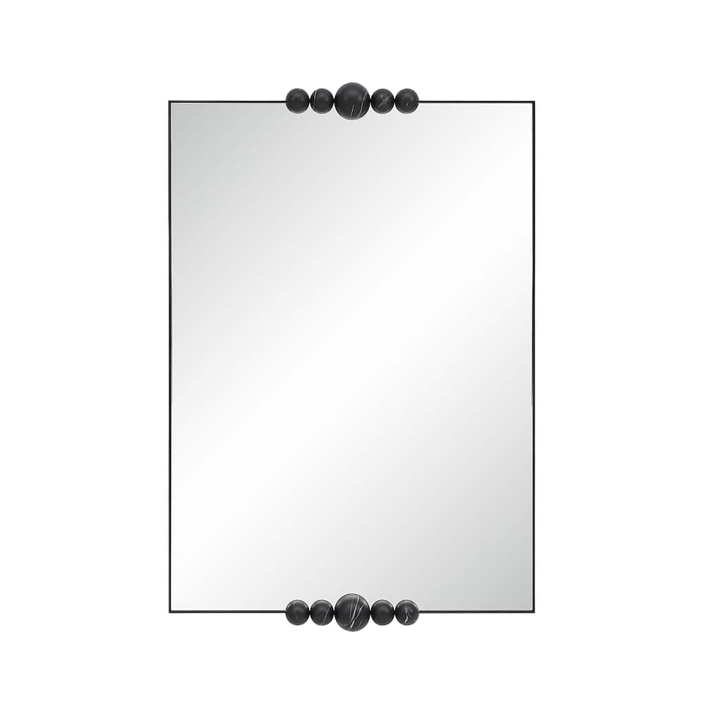 Renwil Cosmos 45" H x 30" W Wall Mirror, Matte Black Marble