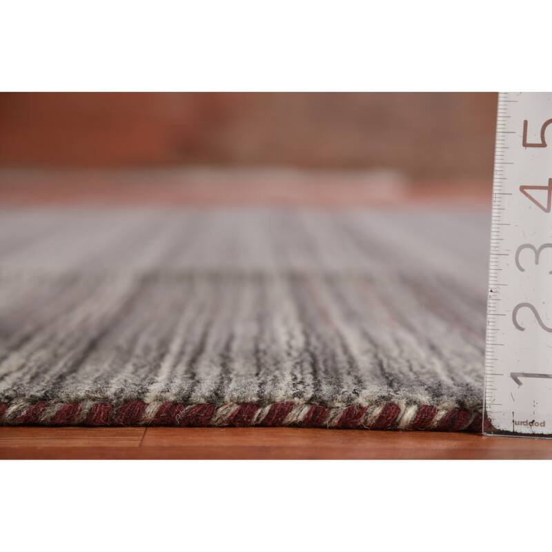 Hand Knotted Oriental 100% Wool Carpet Tribal Tribal Greys & Charcoal Gabbeh Area Rug - 9' 9'' X 8' 2''