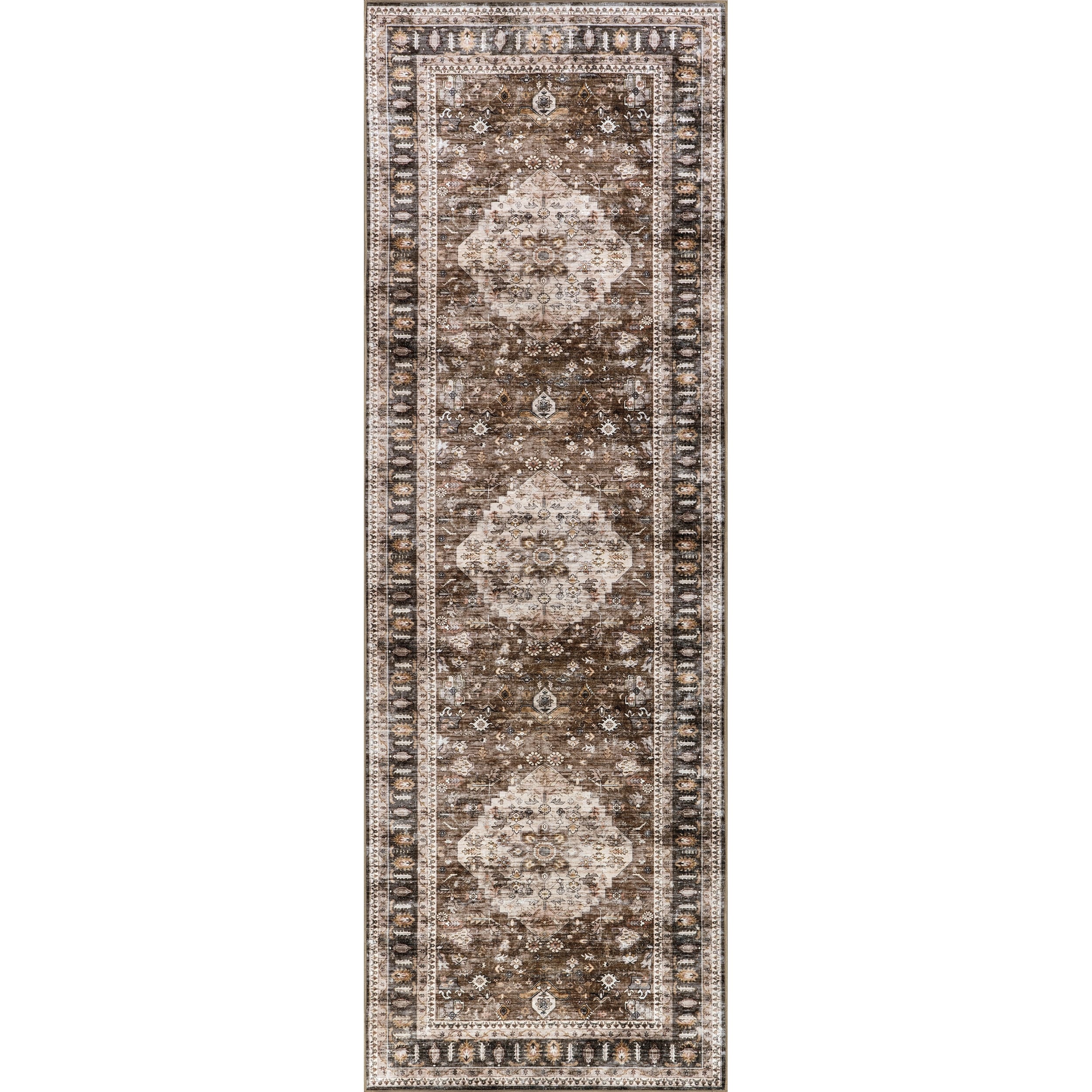 Nuloom Delisa Vintage Stain-Resistant Machine Washable Area Rug