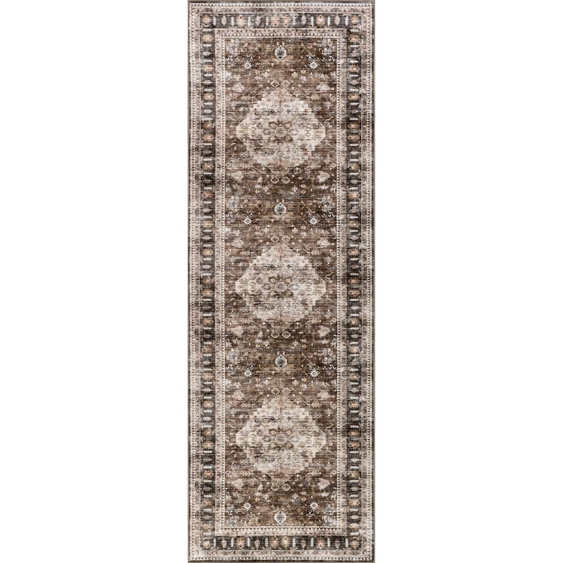 Nuloom Delisa Vintage Stain-Resistant Machine Washable Area Rug