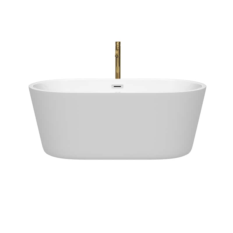 Wyndham Collection Carissa 60-inch White Freestanding Soaking Bathtub