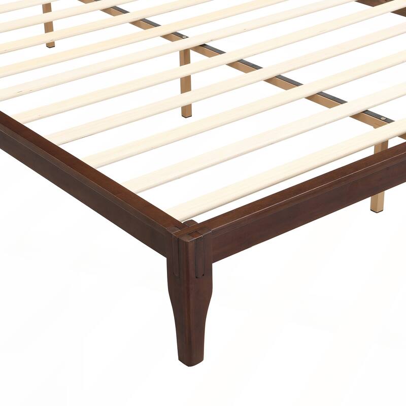 Mid-Century Modern Full Inch Bamboo Wood Platform Bed