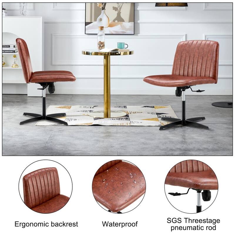 Home Office Chair Adjustable 360 °Swivel With Black Foot(No Wheels)