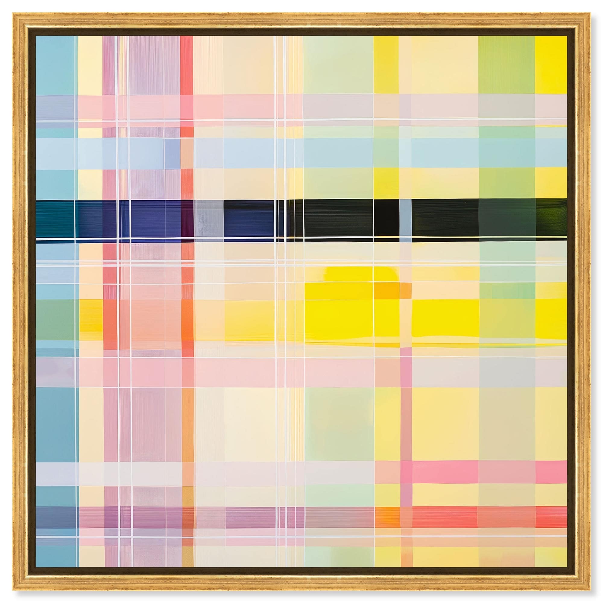 Urban Plaid II Abstract Decor Framed Canvas Print by Art Remedy