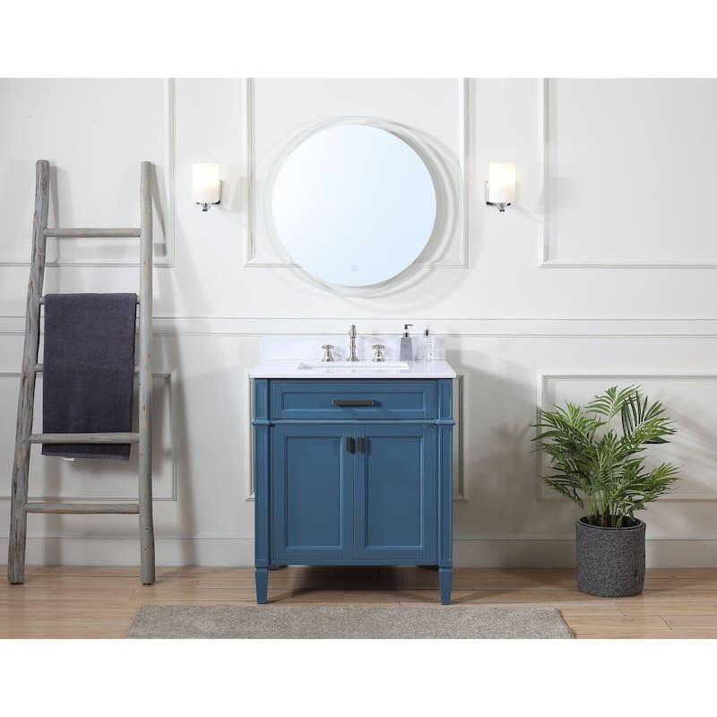 30 Inch Durand Modern Bathroom Sink Vanity with Stone Counter Top