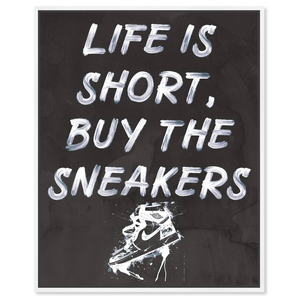 Notoriart Buy The Sneakers Framed Sneaker 1 Piece Canvas Wall Art
