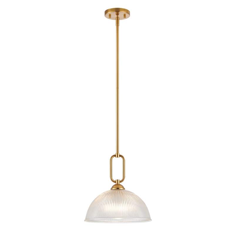 KAWOTI Modern Pendant Light with Ribbed Dome Shade