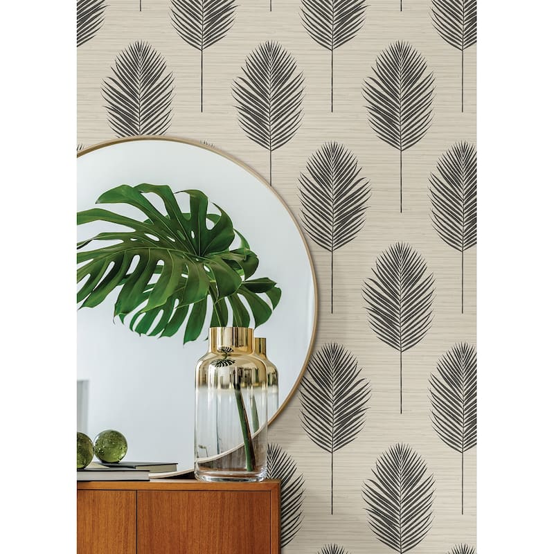 A-Street Prints Bali Black Fern Wallpaper