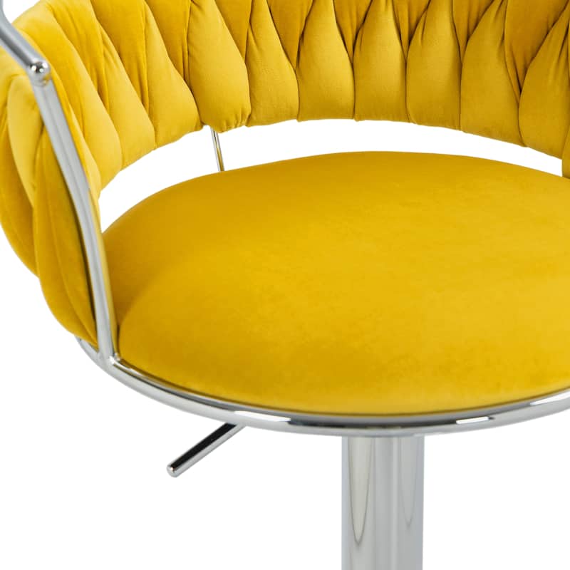 Modern Velvet 26" Adjustable Swivel Bar Stools (Set of 4)
