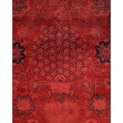 Fine Vibrance, One-of-a-Kind Hand-Knotted Area Rug - Red, 9' 2" x 12' 1" - 9' 2" x 12' 1"