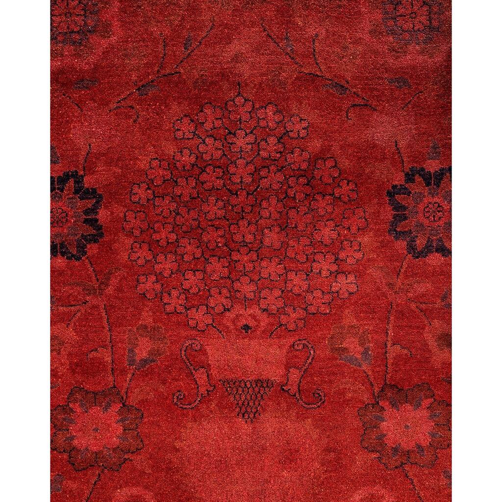 Fine Vibrance, One-of-a-Kind Hand-Knotted Area Rug - Red, 9' 2" x 12' 1" - 9' 2" x 12' 1"