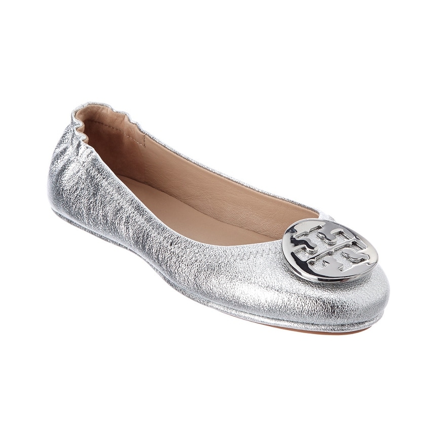 tory burch silver minnie flats