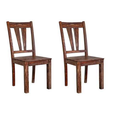 Wanderloot Kalispell Solid Sheesham Wood Dining Chair, Natural