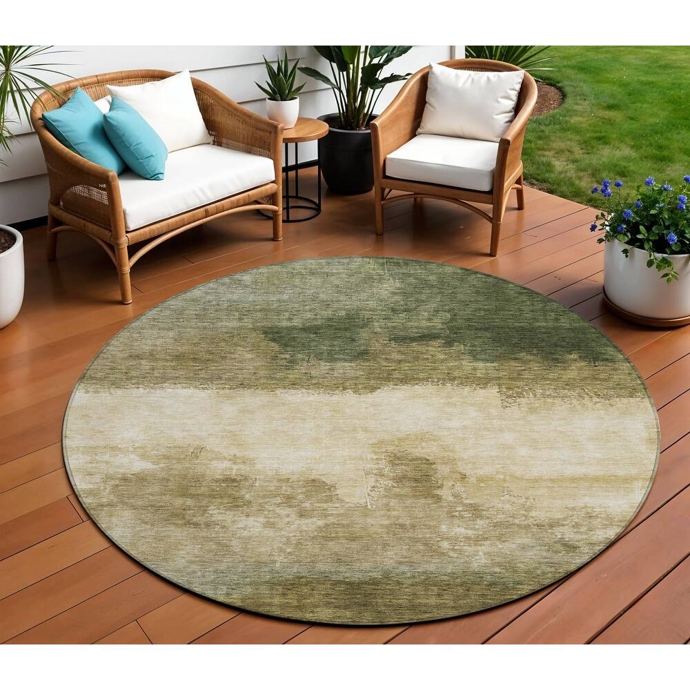 HomeRoots Abstract Transitional Rectangle Outdoor Rug