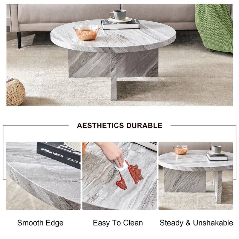 Modern MDF Circular Patterned Coffee Table