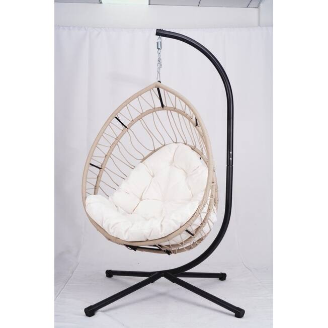 Outdoor Egg-shaped Hanging Chair with Stand