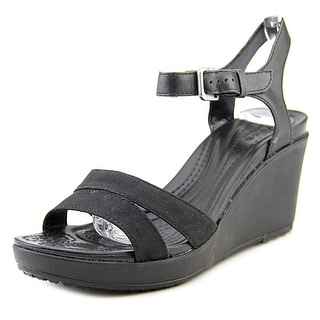 Crocs Women's 'A-Leigh Linen Wedge' Linen Sandals - Free Shipping On ...