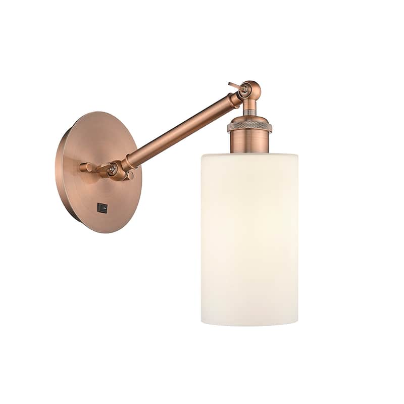 Innovations Lighting 317-1W-13-6 Clymer Sconce Clymer 13" Tall Wall - Antique Copper / Matte White
