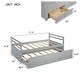 preview thumbnail 21 of 19, Twin Size Bed with Headboard, Footboard, Trundle and Three Storage Drawers, Twin Size Pine Wood Bed with Headboard, Footboard