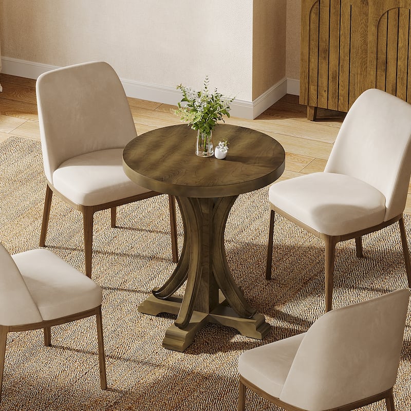 23" Solid Wood Pedestal Dining Table