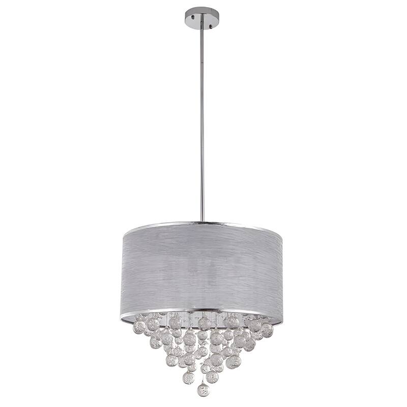 20 Inches 4 - Light Drum Chandelier with Bubble Crystal Accents Luxury Chic Pendant Lamp - N/A