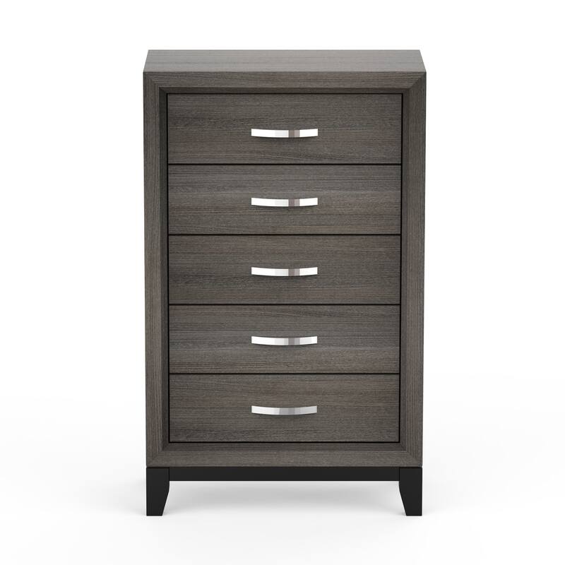 Modern Solid Wood Chest Drawers with 5-Drawer - N/A