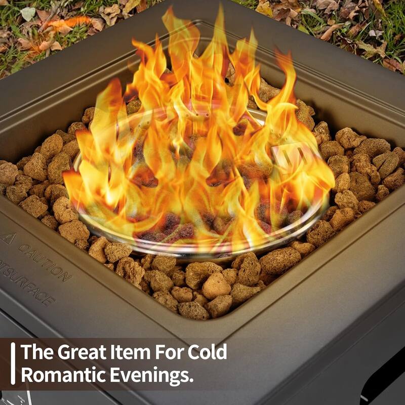 50000BTU Multi-functional Outdoor Fire Pit with Efficient Heating Performance and Easy Assembly, Flexible Flame Control