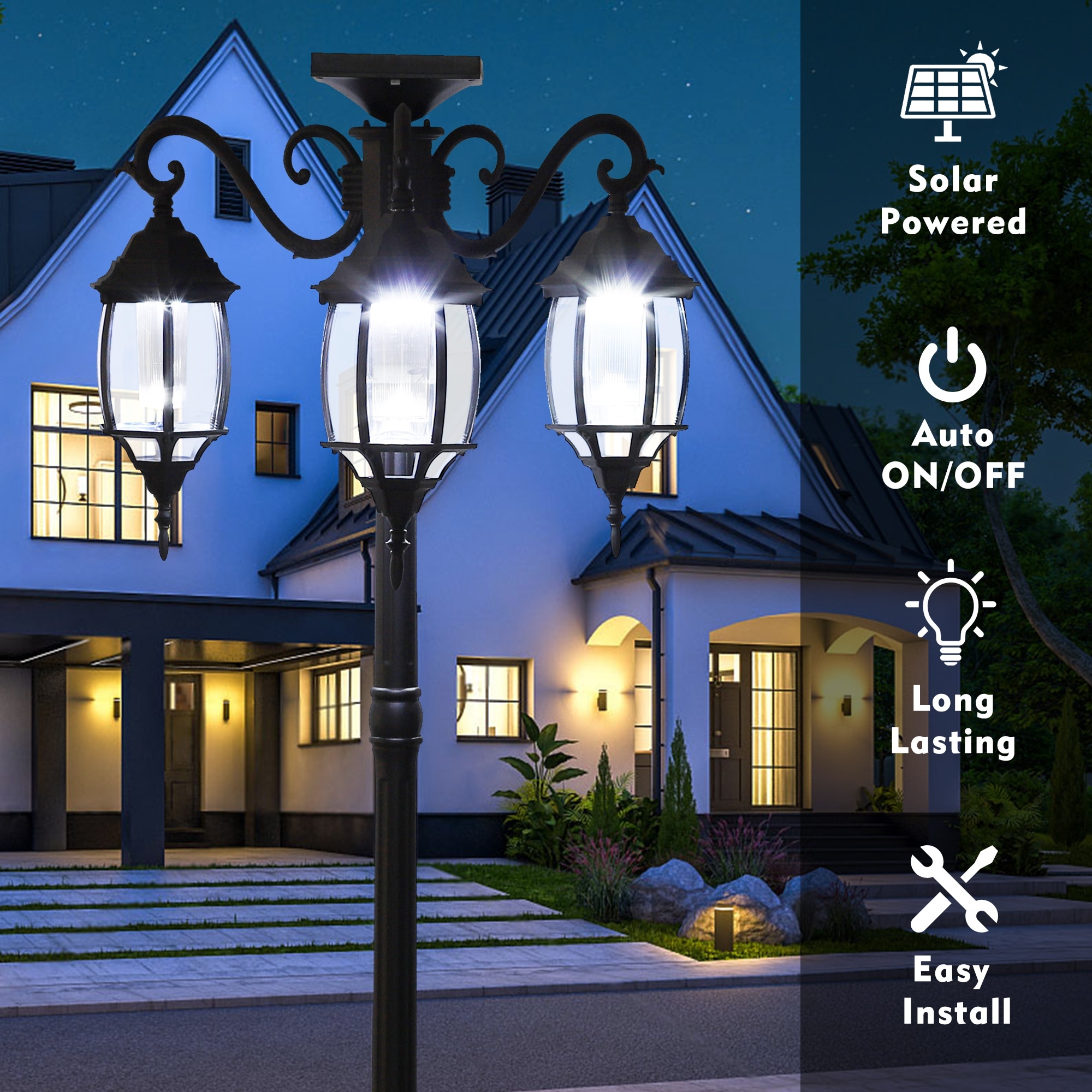Sun Ray Madison Solar Lamp Post and Planter