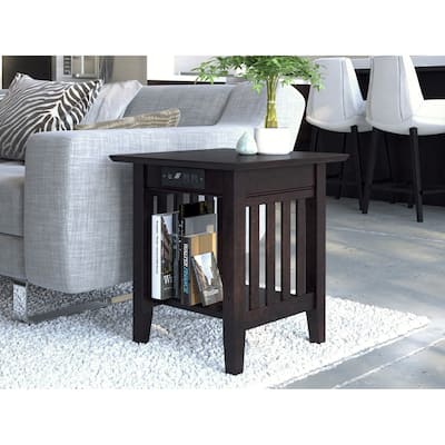 AFI Mission End Table Set of 2 with Built-in Charger