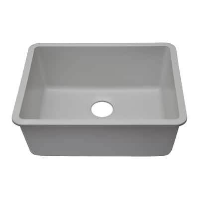 23 Inch Lexicon Platinum Quartz Composite Drop-in Undermount Single Bowl Galaxy White Kitchen Sink LP-2318-W-SO