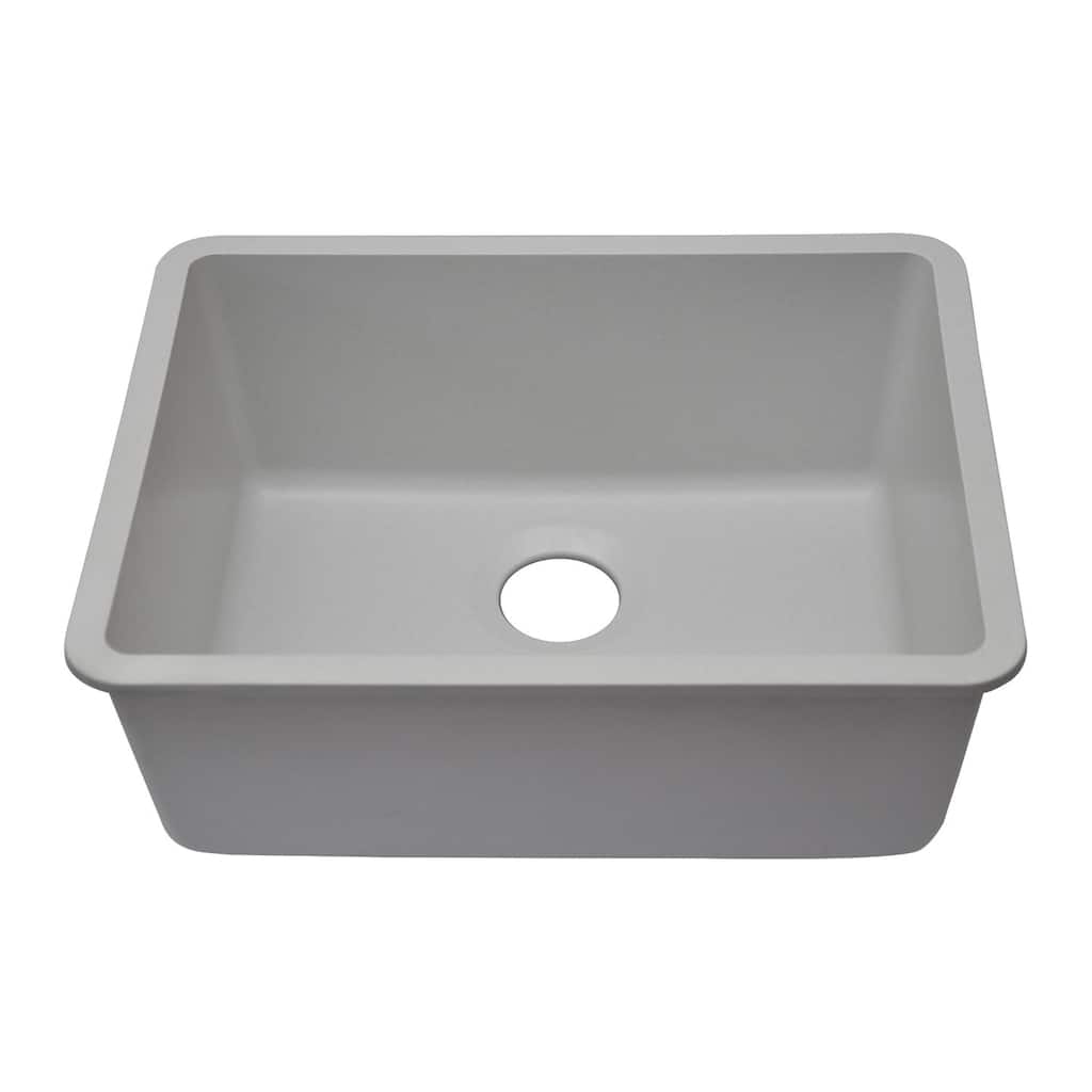 23 Inch Lexicon Platinum Quartz Composite Drop-in Undermount Single Bowl Galaxy White Kitchen Sink LP-2318-W-SO