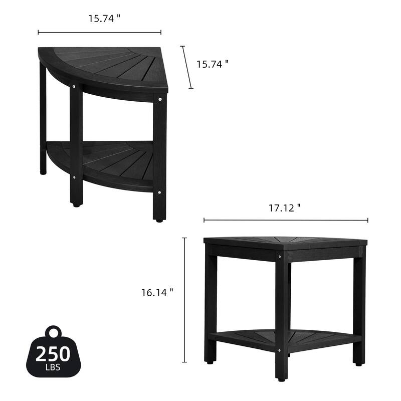 Lumber Shower Bench 18" Shower Stool Corner Bench with Storage Shelf Shower Seat