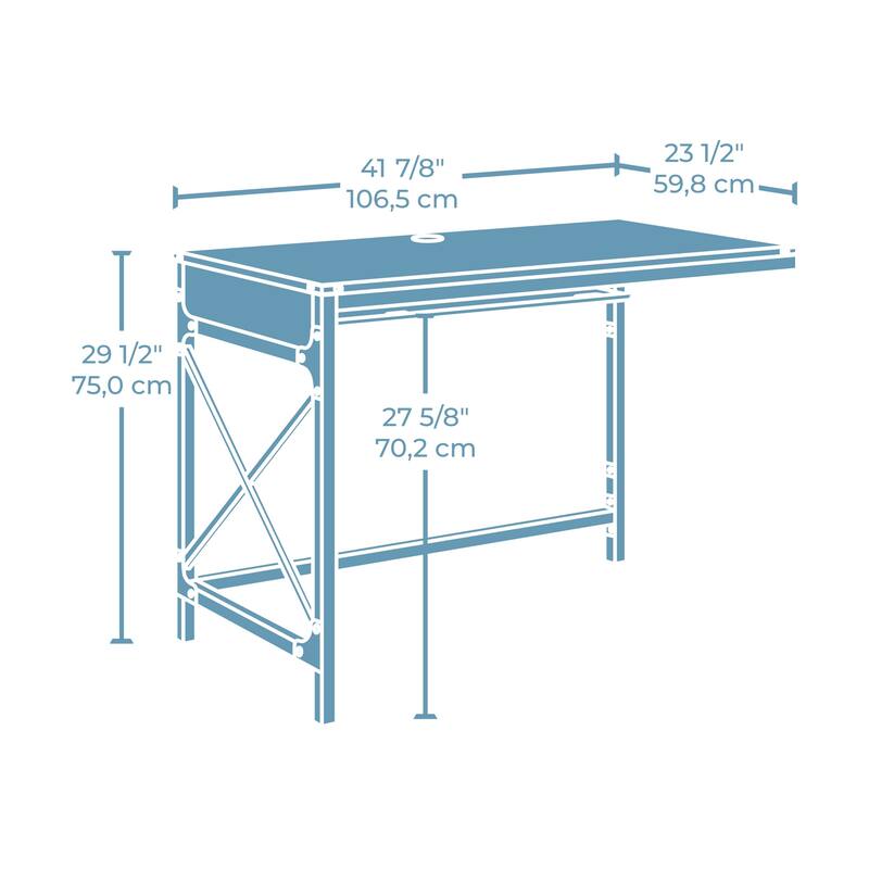 Wood Desk Return 42" with Expanded Workspace, Brown