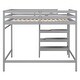 preview thumbnail 18 of 16, Full Size Loft Bed with Built-in Storage Staircase and Hanger