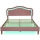 preview thumbnail 11 of 28, Queen Velvet Smart LED Kids Bed Frame with Adjustable Headboard, No Box Spring Needed, Pink