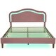 preview thumbnail 45 of 66, Velvet Upholstered Platform Bed Smart LED Bed Frame with Adjustable Height Headboard, Noise-Free Slat Support for Night's Sleep