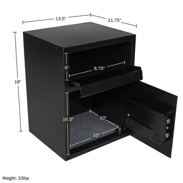 Electronic Safe Deposit Box - Drop Safe with Digital Keypad and 2 ...