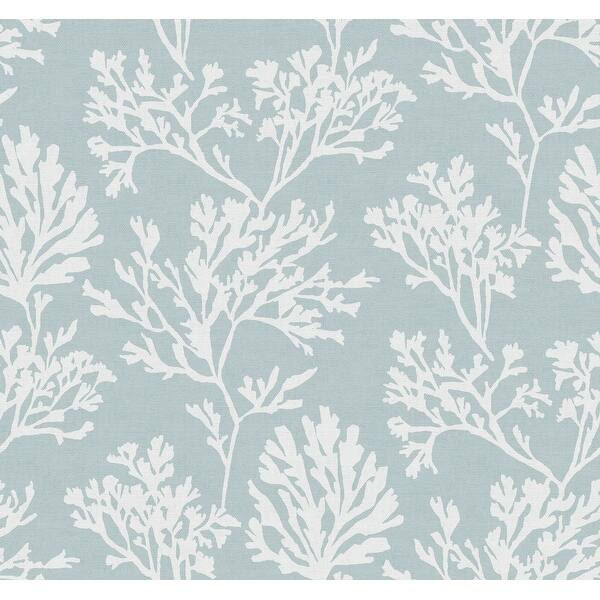 slide 2 of 7, A-Street Prints Tortuga Sky Blue Coral Weave Wallpaper