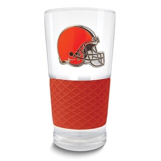 NFL Cleveland Browns Score 22 Oz. Pint Glass with Silicone Grip