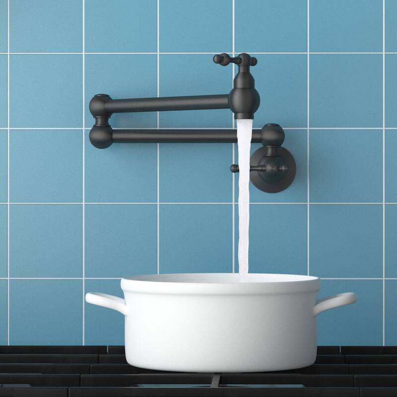 Clihome Traditional Wall Mounted Kitchen Pot Filler Faucet