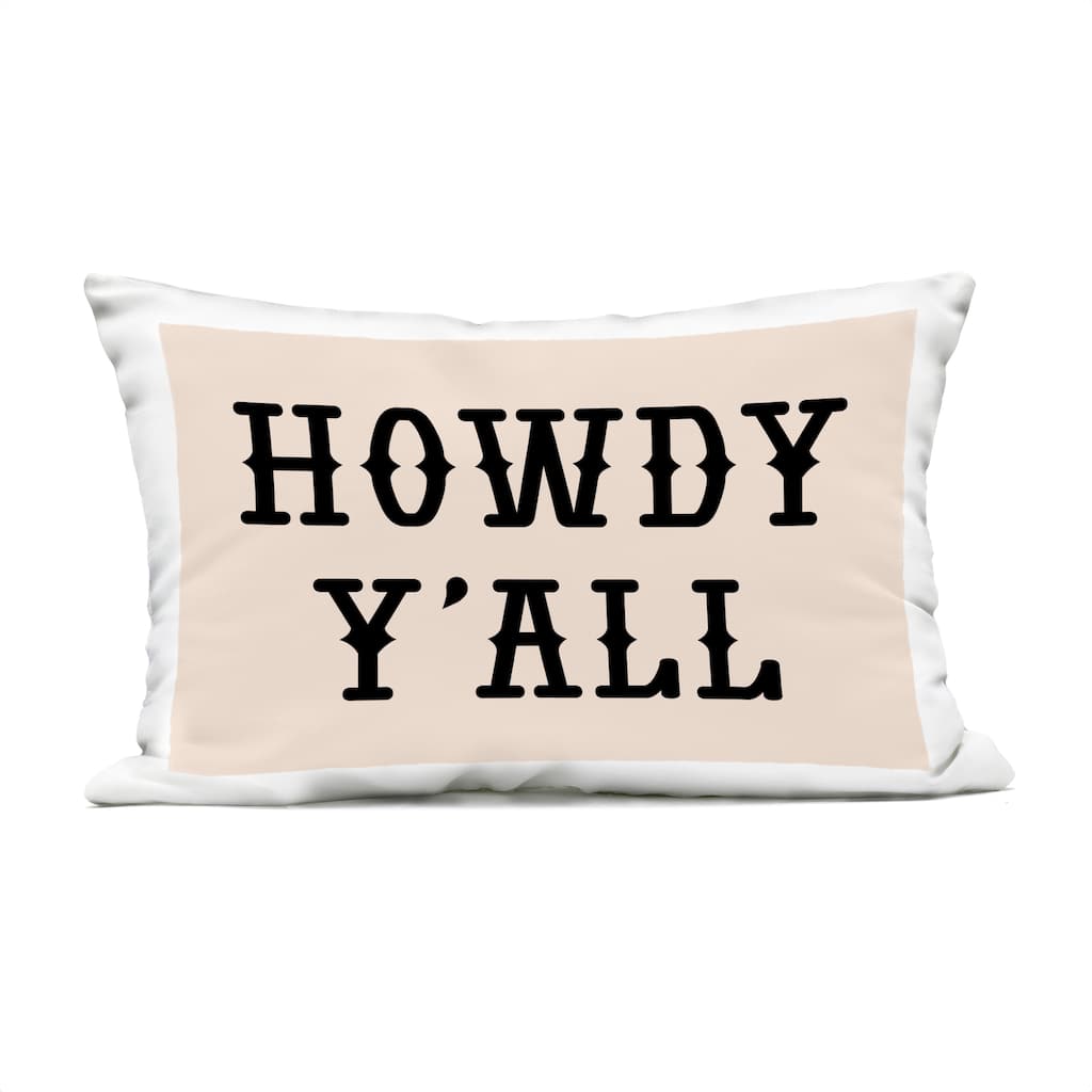 Stupell Southwestern Howdy Y'all Printed Outdoor Throw Pillow Design by Daniela Santiago