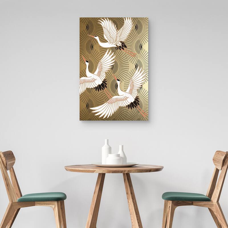 Crane Japanese Jewel by Nikki Chu Canvas Art Print