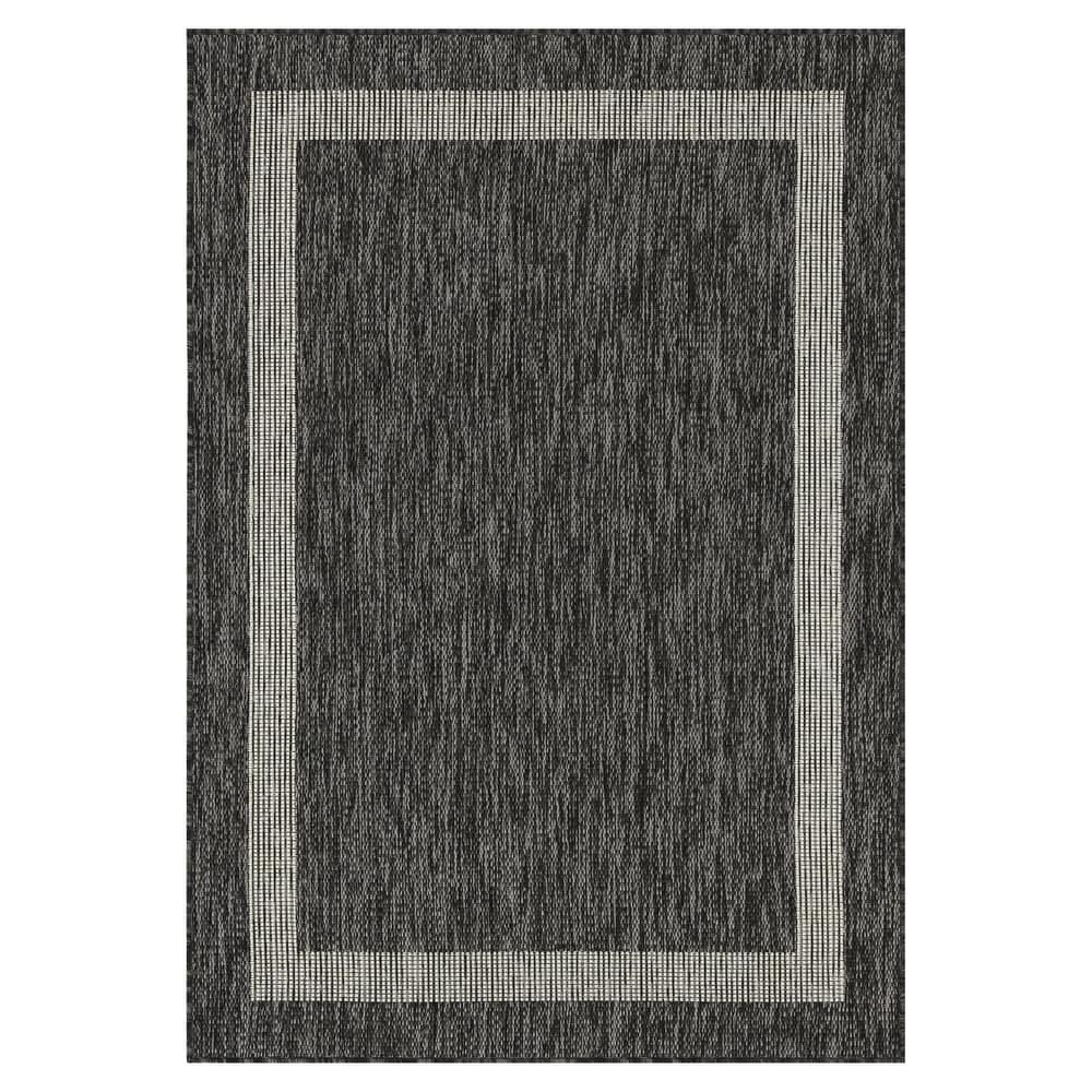Indoor/Outdoor Area Rug/ Runner/ Doormat- Natural & Black & Red & Taupe Color -Machine Washable, Weather and UV Resistant-Azelia