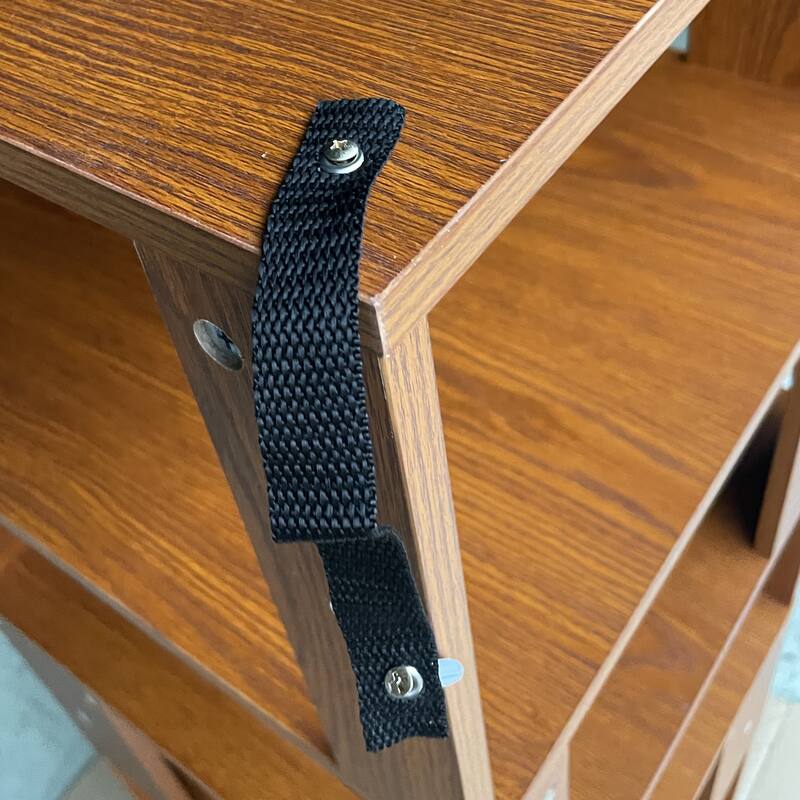 Anmytek 6 Tier L-Shaped Corner Bookshelf Storage Display Shelf Dark Oak