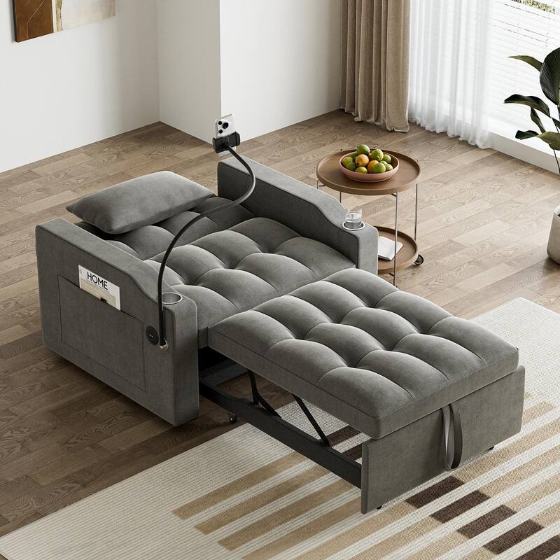 Ouyessir 3 in 1 Multi-Functional Convertible Single Sleeper Sofa Bed for Small Living Spaces