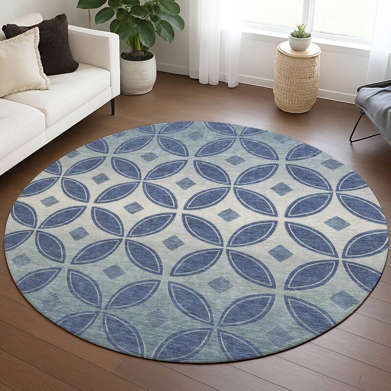 Machine Washable Indoor/ Outdoor Modern Gia Chantille Rug