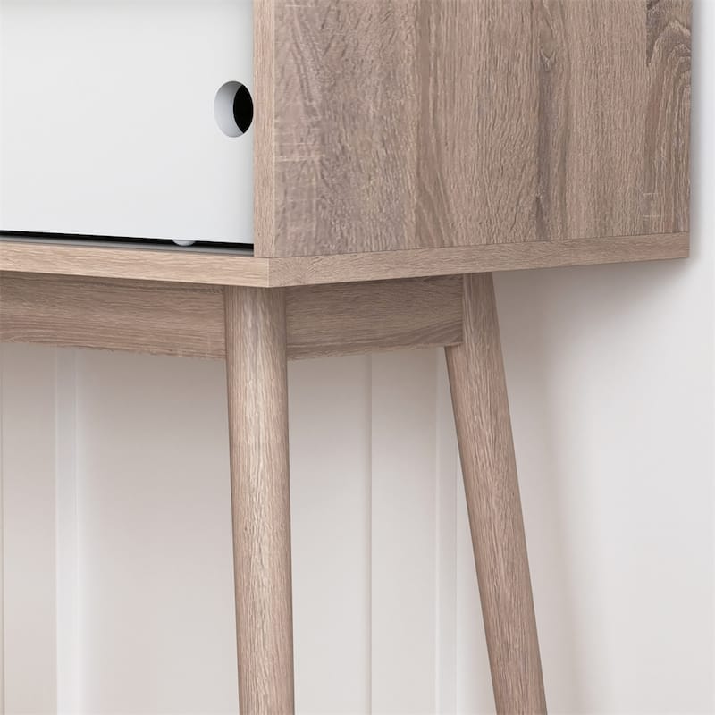Console Table with Storage Space and Wood Legs